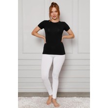 Moda Şahsenem Moda Penye Likralı Tayt Beyaz