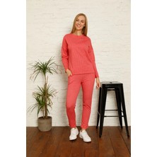 Moda Şahsenem Moda Kadın Pamuk Eşofman Takım Kırmızı