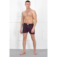 Moda Şahsenem Moda Erkek Penye Boxer Bordo - Lacivert