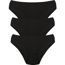 Moda Şahsenem Moda Kadın 3'lü Külot Siyah