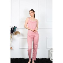 Moda Şahsenem Moda Kadın Ip Askılı Somon Pijama Takım