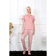 Moda Şahsenem Moda Kadın Gül Kurusu Kısa Kol Pijama Takım