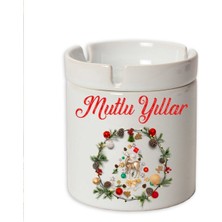 Yılbaşı Temalı Baskılı Seramik Şık Küllük