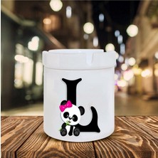 Panda Desenli S Harfi Baskılı Seramik Küllük