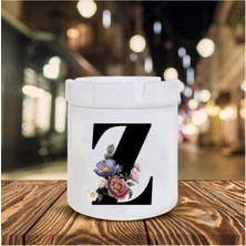 Z Harfi Baskılı Seramik Şık Küllük