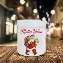 Yılbaşı Noel Temalı Baskılı Seramik Şık Küllük