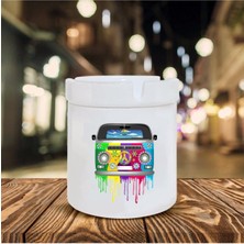 Renkli Voswos Baskılı Seramik Küllük