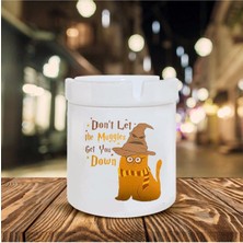 Sihirbaz Kedi Baskılı Seramik Küllük