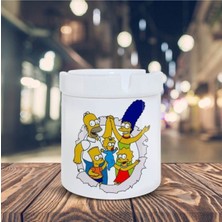 Neşeli Simpsons Ailesi Baskılı Küllük Seramik Kül TABLASI-695847