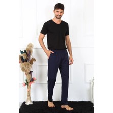 Moda Şahsenem Moda Erkek Pamuk Lacivert Tek Alt Pijama