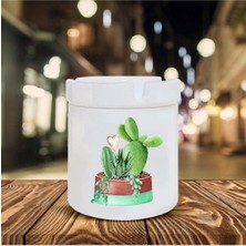 Kaktüs Baskılı Seramik Küllük