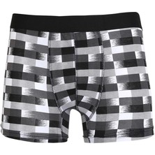 Moda Şahsenem Moda Erkek Penye Likralı Desenli Boxer Füme