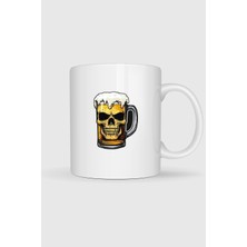 Bahriyeli Collection  Foamy Skull Beer Baskılı Kupa Bardak