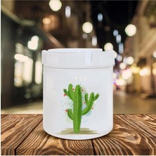 Kaktüs Baskılı Seramik Şık Küllük