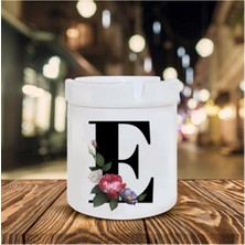 E Harfi Baskılı Seramik Şık Küllük