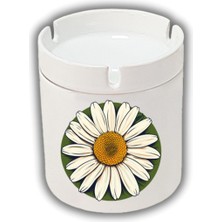 Kokusuz Sigara Küllüğü - Kokusuz Kül Tablası - Doğart Sanat Papatya Teması Baskılı Kül Tablası