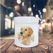 Çizimsel Küllük Golden Sevimli Köpek Baskılı Kül Tablası KL-206