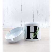 H Harf Yapraklı Seramik Küllük