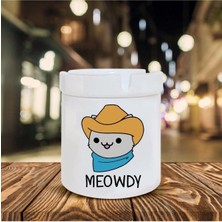 Meowdy Baskılı Seramik Şık Küllük