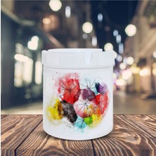 Kokusuz Sigara Küllüğü - Kokusuz Kül Tablası - Doğart Sanat Rengarenk Şemsiyeler Baskılı Küllük