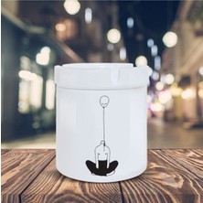 Balon Kafa Insan Küllük Illüstrasyon Baskılı Kül Tablası K-35