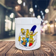 Neşeli Simpsons Ailesi Baskılı Küllük Seramik Kül TABLASI-695847