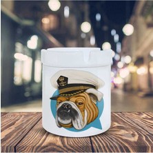 Kaptan Buldog Köpek Baskılı Küllük Seramik Kül TABLASI-2541