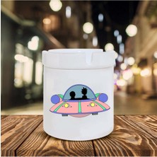 Rick And Morty Uzay Aracı Baskılı Seramik Küllük