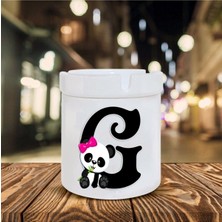 Panda Desenli G Harfi Baskılı Seramik Şık Küllük