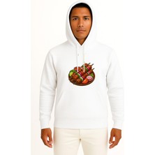 Bahriyeli Collection Kapüşonlu Çöp Şiş Tavuk Şiş Izgara Göğüs Baskılı Unisex Sweatshirt