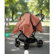 Hazel & Coral Müslin Puset Örtüsü %100 Doğal Pamuklu Kiremit Rengi