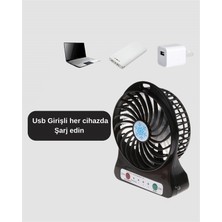 Najmaddin Şarjlı USB Fan – Masaüstü Mini Vantilatör Taşınabilir Işıklı 3 Kademeli  - NJ001P-4IAAU