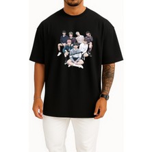 Bahriyeli Collection Oversize Bts Sticker N.o -Japanese Ver.- K-Pop, Group Göğüs Tasarımlı Unisex T-Shirt