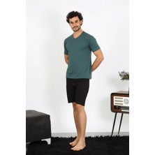 Moda Şahsenem Moda Erkek Penye Petrol Rengi 3'lü Pijama Takımı