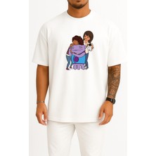 Bahriyeli Collection Oversize Home Adventures With Tip Oh Lucy Göğüs Tasarımlı Unisex T-Shirt