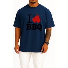 Bahriyeli Collection Oversize Barbecue Grill T-Shirt Babb Bros Bbq Göğüs Tasarımlı Unisex T-Shirt
