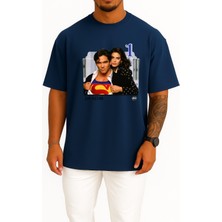 Bahriyeli Collection Oversize Lois And Clark Series And Season Folder Icons, Lois & Clark Göğüs Tasarımlı Unisex T-Shirt