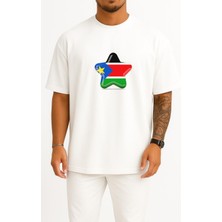 Bahriyeli Collection Oversize Flag Of South Sudan Göğüs Tasarımlı Unisex T-Shirt
