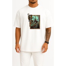 Bahriyeli Collection Oversize Gwent The Witcher Card Game The Witcher Göğüs Tasarımlı Unisex T-Shirt