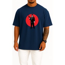 Bahriyeli Collection Oversize Skull Of A Gangster Göğüs Tasarımlı Unisex T-Shirt