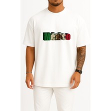 Bahriyeli Collection Oversize Mexico Meksika Göğüs Tasarımlı Unisex T-Shirt