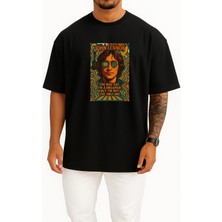 Bahriyeli Collection Oversize John Lennon You May Say I M A Dreamer Göğüs Tasarımlı Unisex T-Shirt