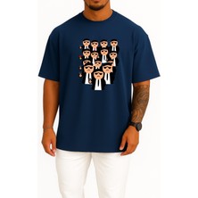 Bahriyeli Collection Oversize Men, Gangster, Robbery, Pistol, Person, Criminal Göğüs Tasarımlı Unisex T-Shirt