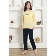 Moda Şahsenem Moda Kız Çocuk Penye Pijama Takım Sarı