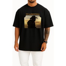 Bahriyeli Collection Oversize Yellowstone Yabancı Dizi Göğüs Tasarımlı Unisex T-Shirt