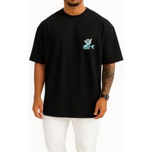 Bahriyeli Collection Oversize Vaporeon Cep Baskılı Unisex T-Shirt