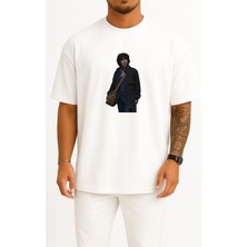 Bahriyeli Collection Oversize Onbir Millie Bobby Kahverengi Duffer Kardeşler Göğüs Tasarımlı Unisex T-Shirt