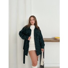 Pazarella Uzun Kaşe Gömlek Petrol Yeşili ST255812