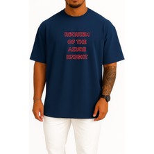 Bahriyeli Collection Oversize Requiem Of The Azure Knight Anime Göğüs Baskılı Unisex T-Shirt