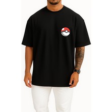 Bahriyeli Collection Oversize Dragonite Cep ve Sırt Tasarımlı Unisex T-Shirt